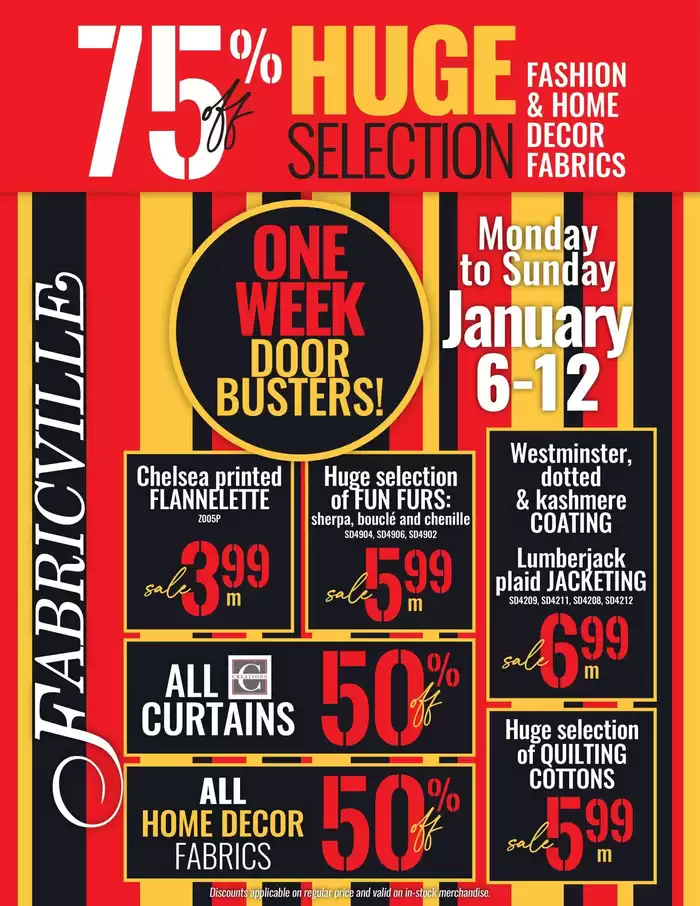 Fabricville catalogue in Gatineau | 75% Off Sale | 2025-01-13 - 2025-02-02