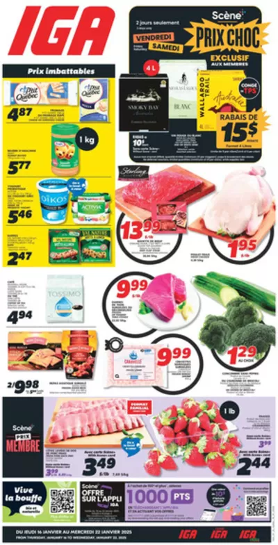 IGA Extra catalogue in Saint-Jean-sur-Richelieu | IGA Extra weekly flyer | 2025-01-16 - 2025-01-22