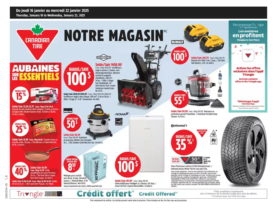 Canadian Tire catalogue in Montréal-Est | Current bargains and offers | 2025-01-16 - 2025-01-22