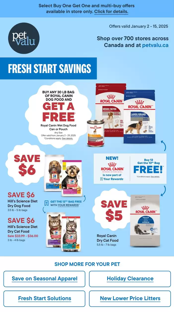 Petvalu catalogue in Barrie | Fresh Start Savings | 2025-01-14 - 2025-01-15