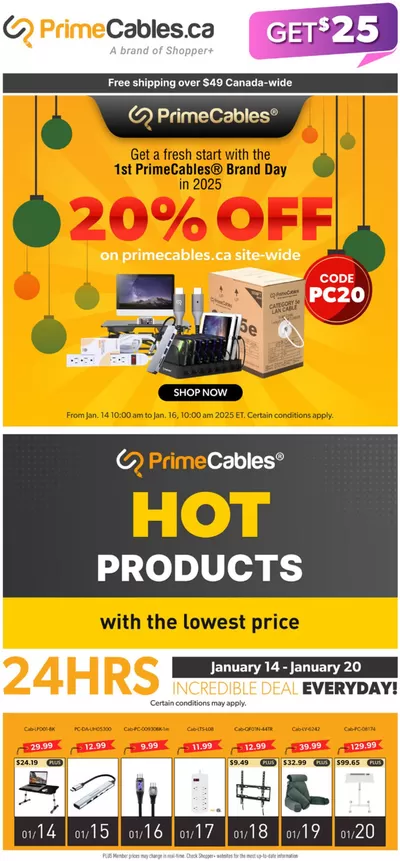 Electronics offers in Les Îles-de-la-Madeleine | 20% Off in Primecables | 2025-01-15 - 2025-01-21