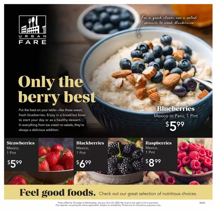 Urban Fare catalogue in Vancouver | Weekly Flyer | 2025-01-16 - 2025-01-22