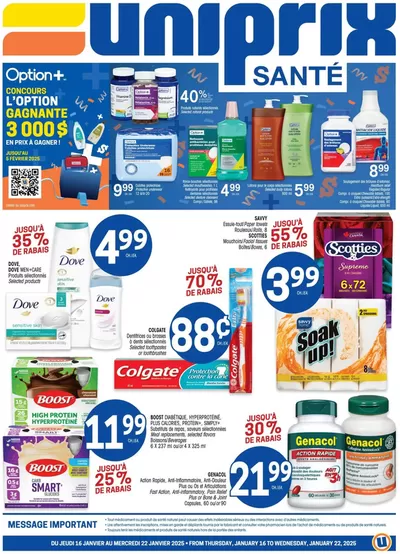 Pharmacy & Beauty offers in Saint-Hyacinthe | Uniprix Weekly ad in Uniprix | 2025-01-16 - 2025-01-22