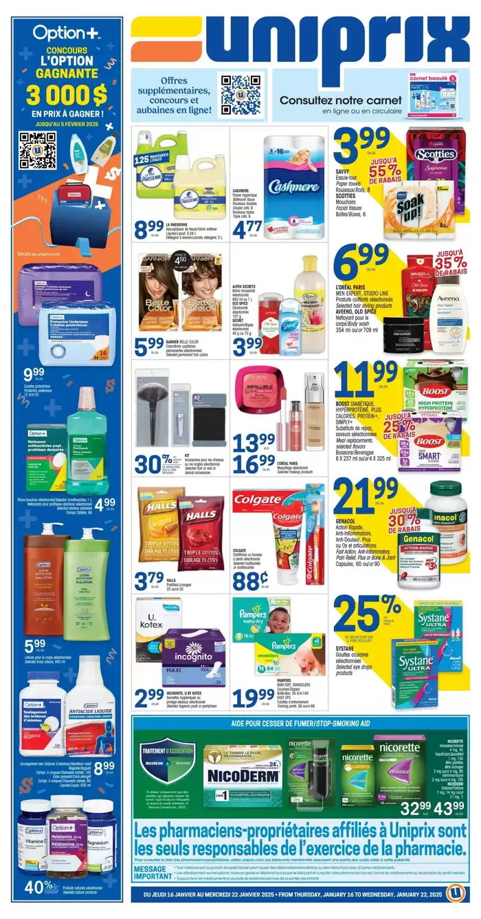 Uniprix catalogue in Granby | Current bargains and offers | 2025-01-16 - 2025-01-22