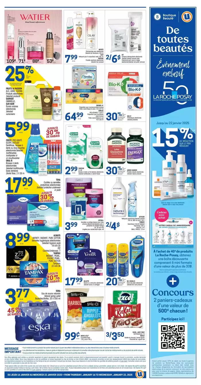 Uniprix catalogue in Granby | Current bargains and offers | 2025-01-16 - 2025-01-22