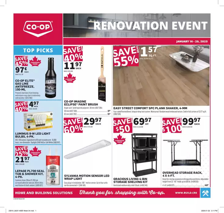 Co-op Home Centre catalogue in Spruce Grove | Save now with our deals | 2025-01-16 - 2025-01-29