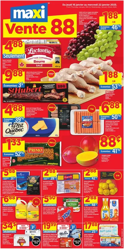 Grocery offers in Drummondville | Our best deals for you in Maxi | 2025-01-16 - 2025-01-22