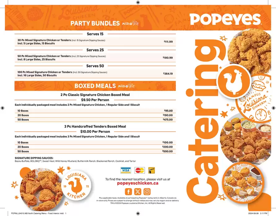 Popeyes catalogue in Edmonton | Popeyes Menu | 2025-01-15 - 2025-02-15