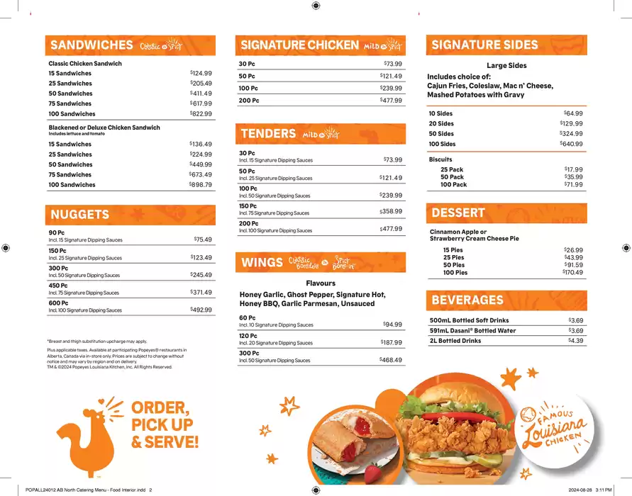 Popeyes catalogue in Edmonton | Popeyes Menu | 2025-01-15 - 2025-02-15