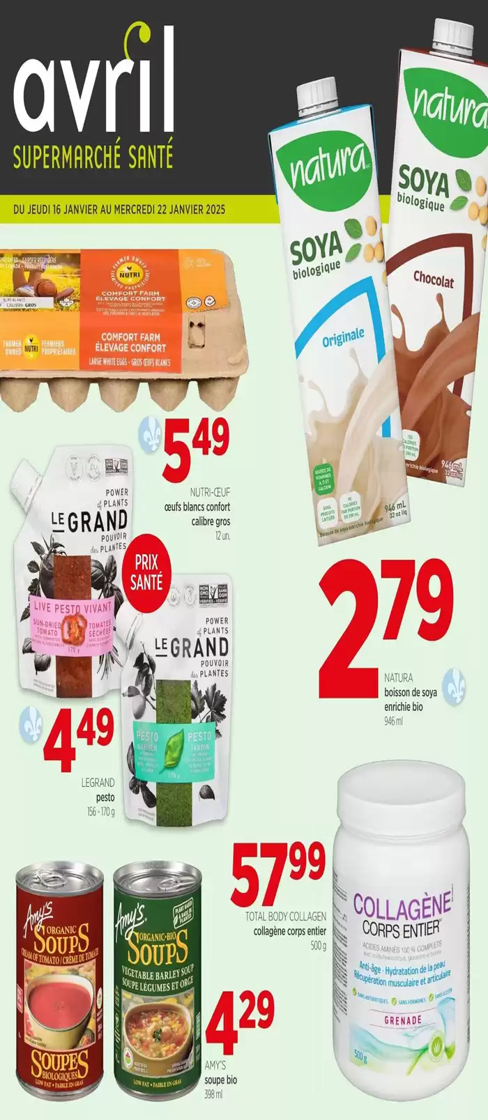 Avril catalogue in Montreal | Avril Supermarche Sante | 2025-01-16 - 2025-01-22