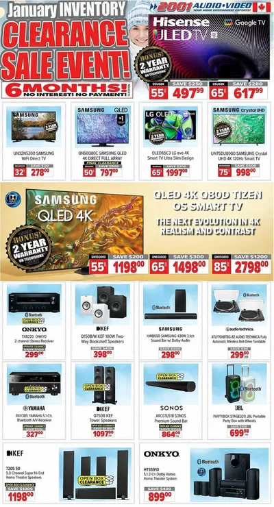 Electronics offers in Hamilton | 2001 Audio Video weekly flyer in 2001 Audio Video | 2025-01-17 - 2025-01-24