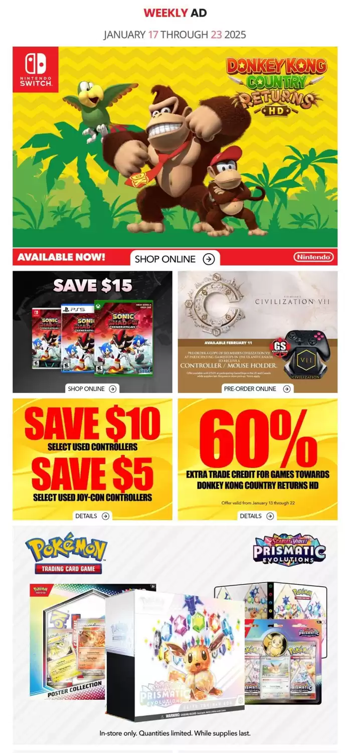 Game Stop catalogue in Calgary | Game Stop Weekly ad | 2025-01-17 - 2025-01-23