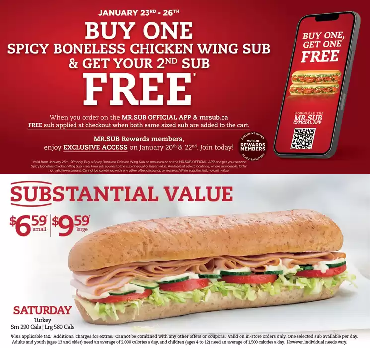 Mr Sub catalogue in Edmonton | Current deals and offers | 2025-01-20 - 2025-02-03