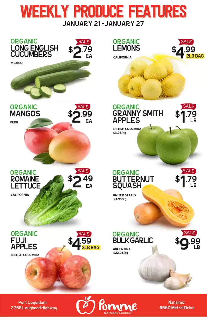 Pomme Natural Market catalogue in Nanaimo | Weekly Produce Features | 2025-01-21 - 2025-01-27