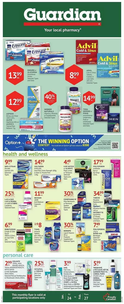 Pharmacy & Beauty offers in Oakville | Guardian Pharmacy weekly flyer in Guardian Pharmacy | 2025-01-24 - 2025-01-30