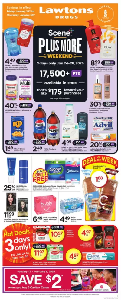 Pharmacy & Beauty offers in Moncton | Weekly Ad in Lawtons Drugs | 2025-01-24 - 2025-01-30