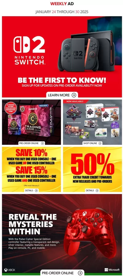 Electronics offers in Sudbury | Game Stop Weekly ad in Game Stop | 2025-01-24 - 2025-01-30