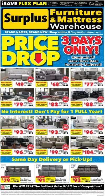 Home & Furniture offers in Ottawa | Price Drop in Surplus Furniture | 2025-01-28 - 2025-02-02