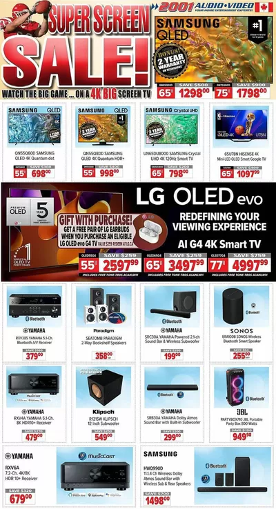 Electronics offers in Oshawa | 2001 Audio Video weekly flyer in 2001 Audio Video | 2025-01-31 - 2025-02-07