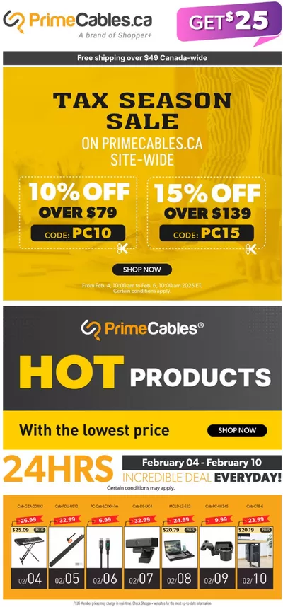 Electronics offers in Meadow Lake | Tax Season Sale in Primecables | 2025-02-05 - 2025-02-11