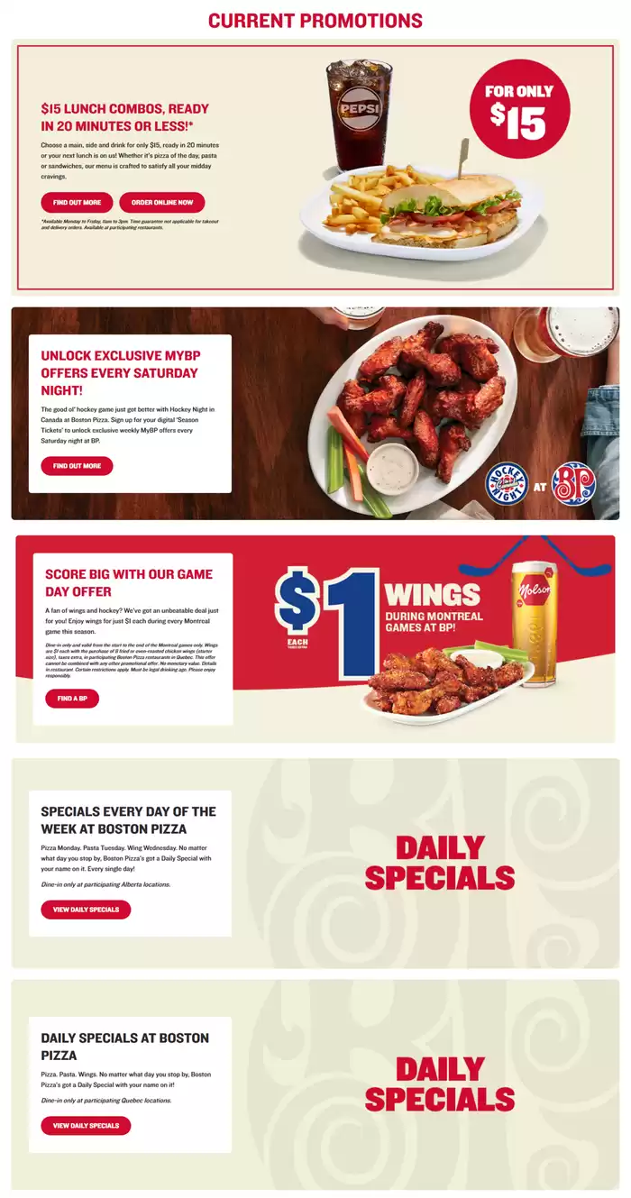 Boston Pizza catalogue in High Level | CURRENT PROMOTIONS | 2025-02-11 - 2025-02-25