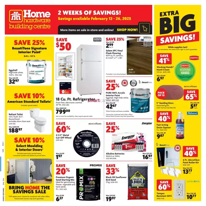 Home Hardware catalogue in New Tecumseth | Current bargains and offers | 2025-02-13 - 2025-02-26