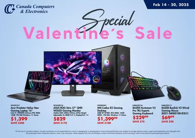 Electronics offers in Bowmanville | Special Valentine's Sale in Canada Computers | 2025-02-14 - 2025-02-20