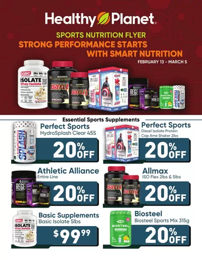 Pharmacy & Beauty offers in Bowmanville | SPORTS NUTRITION FLYER in Healthy Planet | 2025-02-14 - 2025-03-05