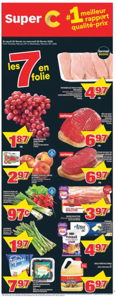 Grocery offers in Thetford Mines | Current deals and offers in Super C | 2025-02-20 - 2025-02-26