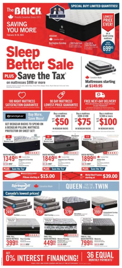 Home & Furniture offers in Mount Royal | Exclusive deals and bargains in The Brick | 2025-02-18 - 2025-02-26