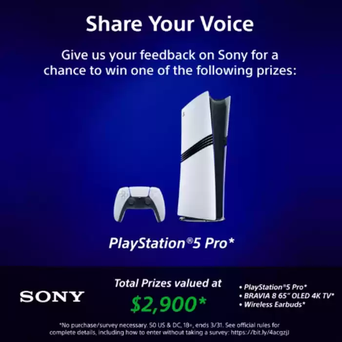 Sony catalogue in Vancouver | Prizes Valued At $2.900 | 2025-02-19 - 2025-03-31