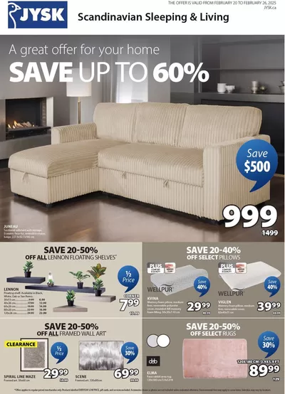 Home & Furniture offers in Montreal West | This week's offer Flyer in JYSK | 2025-02-20 - 2025-03-06