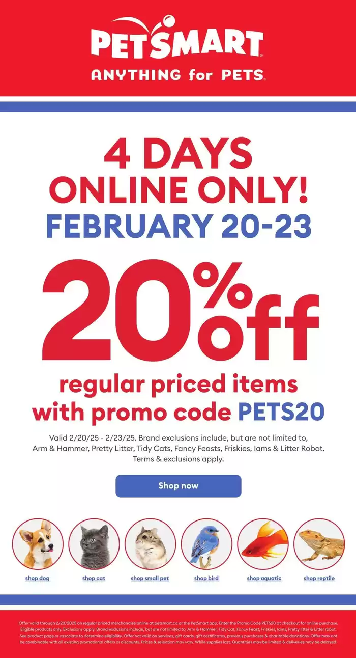 Petsmart catalogue in Milton | Petsmart Weekly ad | 2025-02-20 - 2025-02-23