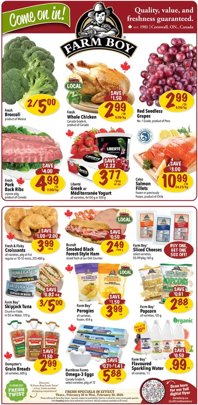 Grocery offers in Cornwall | Farm Boy weekly flyer in Farm Boy | 2025-02-20 - 2025-03-06