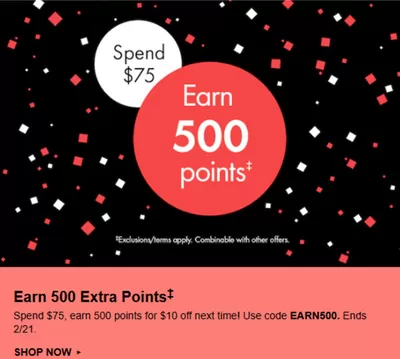 Pharmacy & Beauty offers in Scarborough | Spend $75 Earn 500 Points in Sephora | 2025-02-20 - 2025-02-21