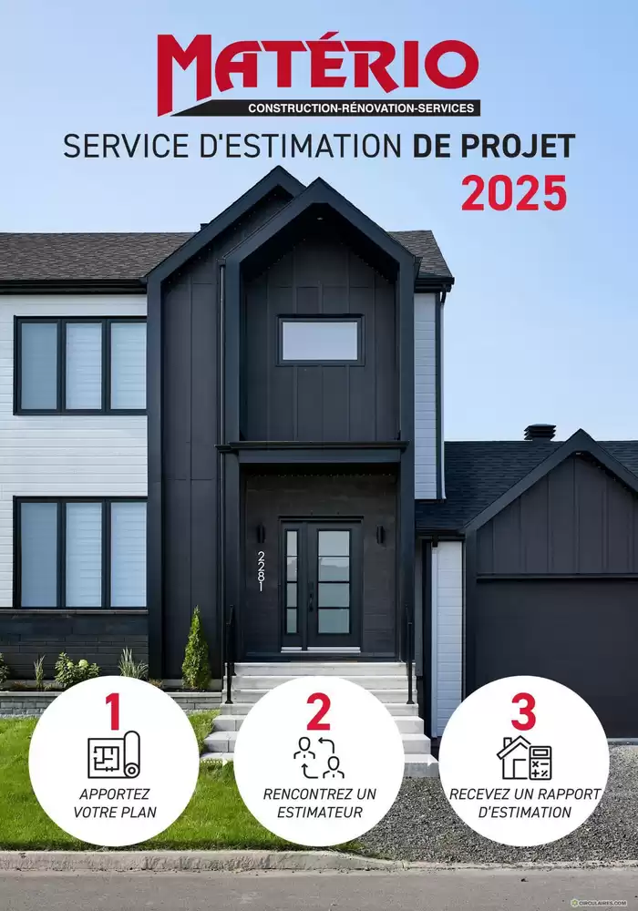 Matério catalogue | SERVICE D'ESTIMATION DE PROJET 2025 | 2025-02-20 - 2025-05-14