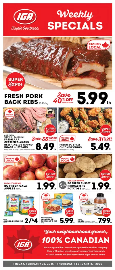 Grocery offers in Penticton | Market Place IGA weekly flyer in Market Place IGA | 2025-02-21 - 2025-02-27