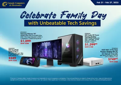 Electronics offers in Hamilton | Celebrate Family Day in Canada Computers | 2025-02-21 - 2025-02-27