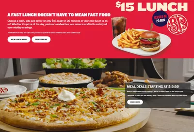 Restaurants offers in Lloydminster | Weekly Deals in Boston Pizza | 2025-02-26 - 2025-03-12