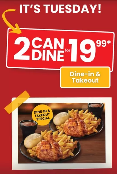 Restaurants offers in Bolton | 2 Can Dine For $19.99 in Swiss Chalet | 2025-02-26 - 2025-03-12