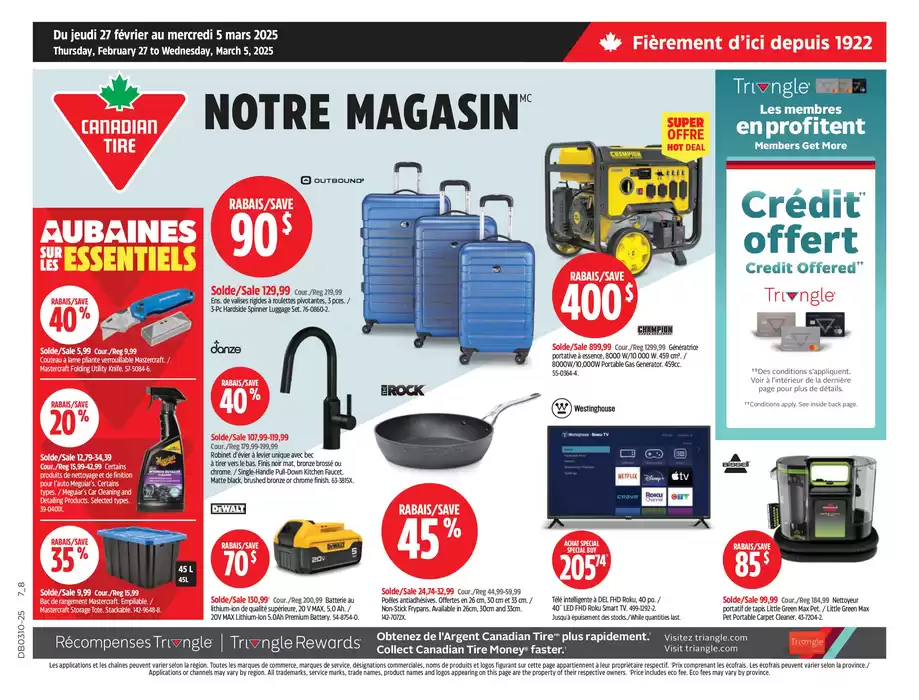 Canadian Tire catalogue in Sherbrooke QC | Top offers for all bargain hunters | 2025-02-27 - 2025-03-05