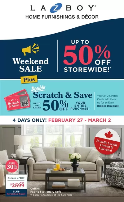 Home & Furniture offers in Saint-Lambert | Up To 50% Off in La Z Boy | 2025-02-27 - 2025-03-05