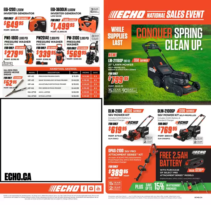 Echo catalogue in Windsor (Ontario) | Save Up To 20% | 2025-03-03 - 2025-07-31