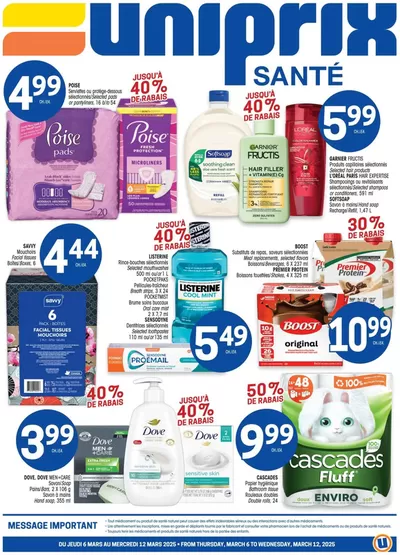 Pharmacy & Beauty offers in Hull QC | Uniprix Weekly ad in Uniprix | 2025-03-06 - 2025-03-12