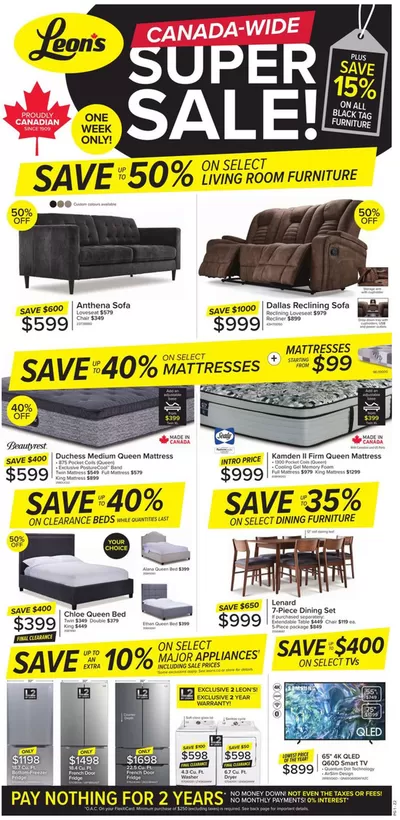 Home & Furniture offers in Gander | Corporate Stores in Leon's | 2025-03-06 - 2025-03-12