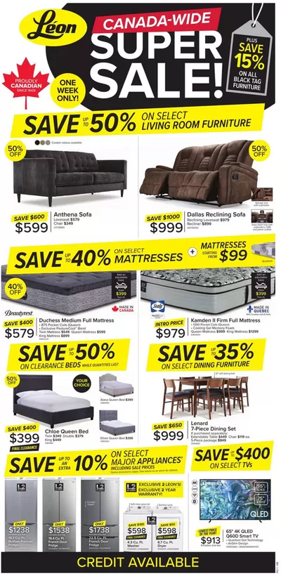 Home & Furniture offers in Gander | Current deals and offers in Leon's | 2025-03-06 - 2025-03-12