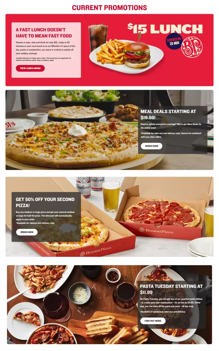 Boston Pizza catalogue in Vancouver | CURRENT PROMOTIONS | 2025-03-13 - 2025-03-27