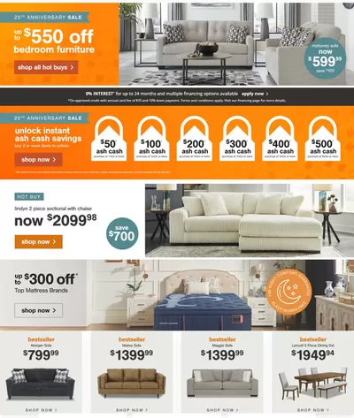 Home & Furniture offers in Coquitlam | 20TH Anniversary Sale in Ashley Furniture | 2025-03-17 - 2025-03-31