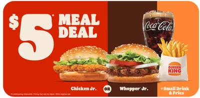 Restaurants offers in Toronto | $5 Meal Deal in Burger King | 2025-03-18 - 2025-04-01