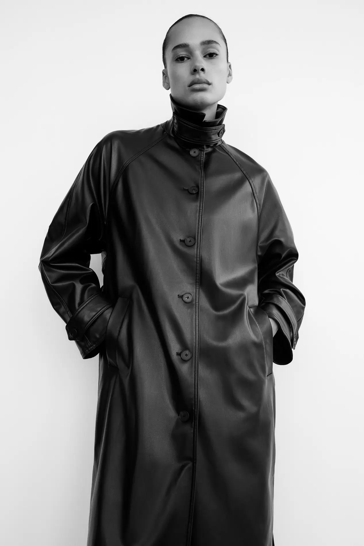 FAUX LEATHER TRENCH COAT offers at $149 in ZARA